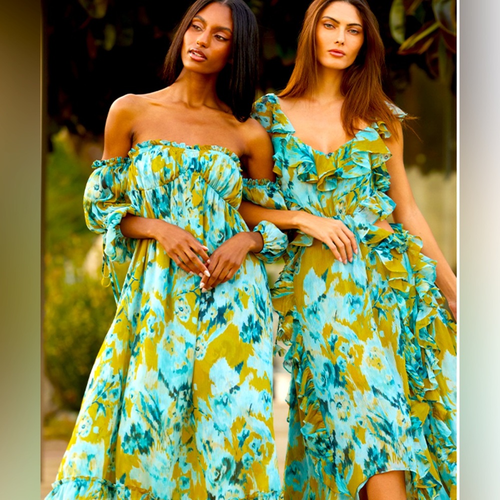 Misa Los Angeles Arabella dress.  Blue Abstract print.  Size S.  BNWT.